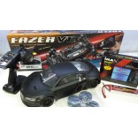 AUTOMODELO COMPLETO KYOSHO FAZER ELÉTRICO AUDI R8 BLACK BRUSHLESS 1/10 COM CARREGADOR DIGITAL E BATERIA LIPO 2S 7.4V 3300MAH KYO 30916B CBC